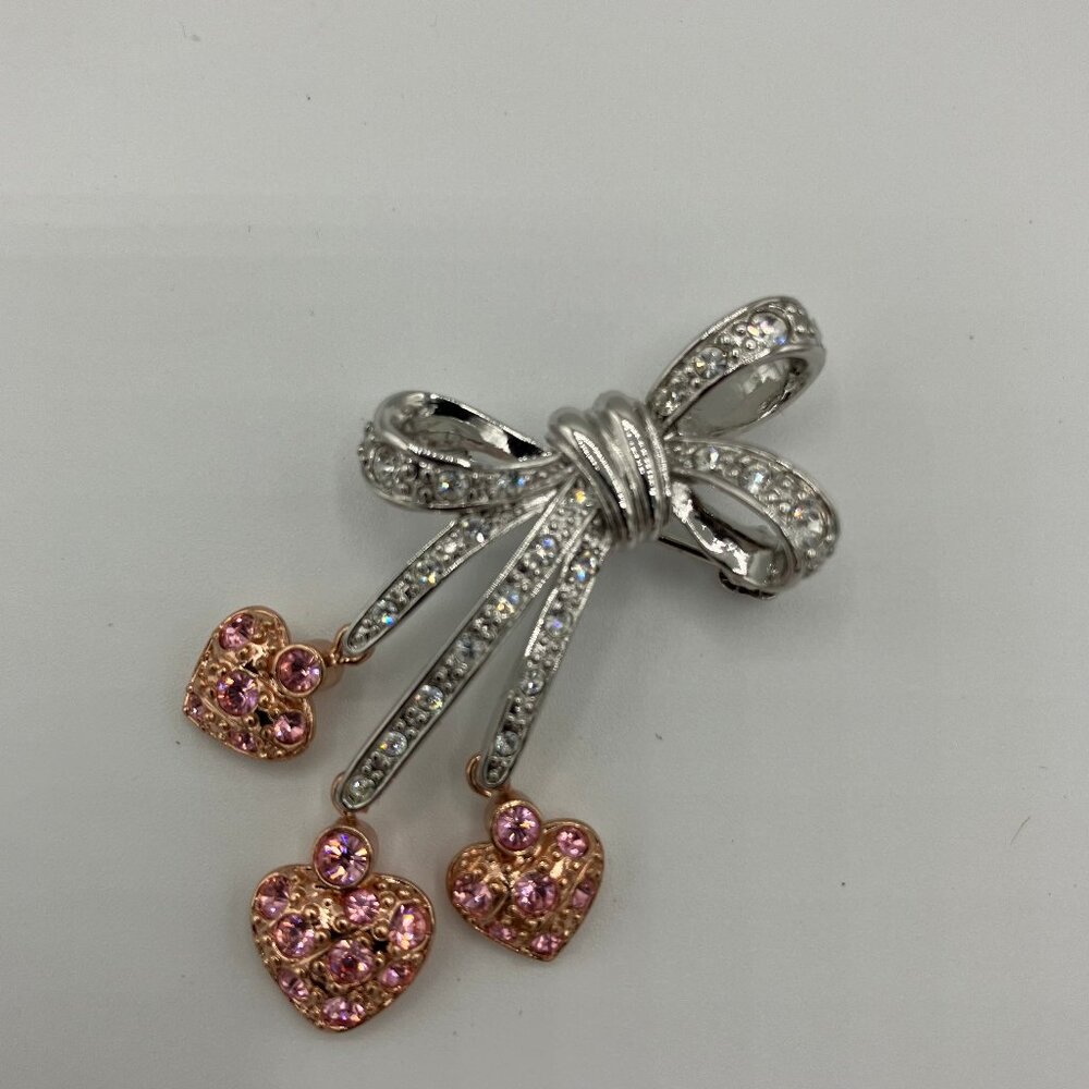 Vintage Nolan Miller signed Heart and Ribbon Brooch